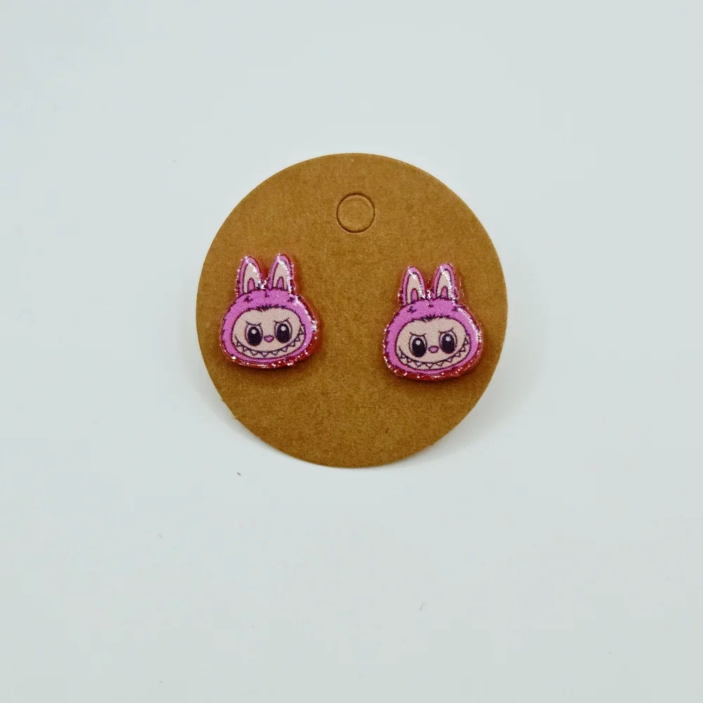 Cute Labubu Stud Earrings for Women & Kids - Multicolor
